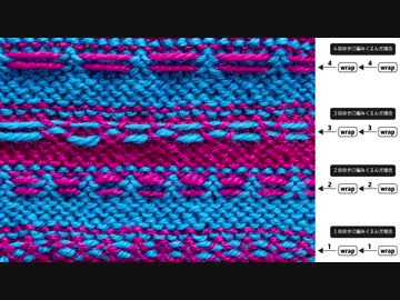 両手編みでの糸の編みくるみ方