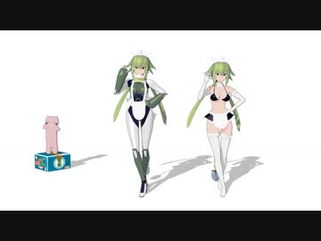 【MMD】モデルテストでPiNK CAT【メイドロボさん&水着ver】