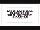 MECHANICAL ENGINEER CDR REPORT SAMPLE