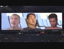 ドーム球場でインタビューを受ける先輩