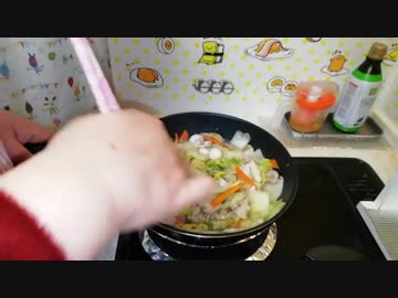 【デブエット】胡瓜とハムの春雨サラダ＆豚肉と白菜の中華丼を作る！□