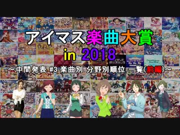 【中間発表 #3-1】アイマス楽曲大賞 in 2018 【楽曲別 分野別順位 一覧(前編)】