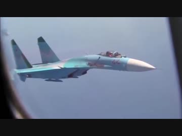 露政府専用機に異常接近したNATOのF15にSu27が急接近し追い払う
