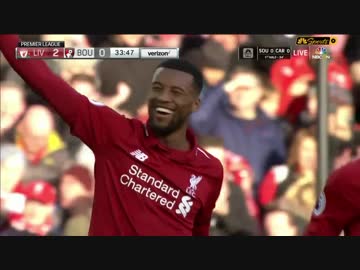 《18-19EPL：第26節》 リヴァプール vs ボーンマス