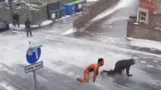 頑張って通勤しようとする先輩