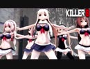 【MMD艦これ】白露型でKILLER B　セーラー水着ローアングルVer　歌詞つき
