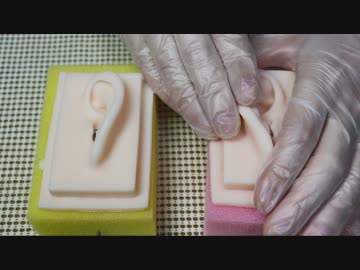 【ASMR】素材感まで分かるビニール手袋を使った耳のマッサージ【音フェチ】