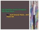 Watch - Qualities Every Company CEO Must Have By Arif Umarji UK