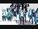 [ MMD] 試作　初音ミク17人　E-girls　YMCA　YANGMAN