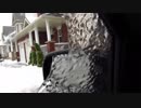Ice storm. Smashing the car window.