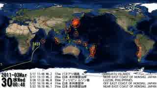 3.11の地震が世界的に見ても如何にヤバかったかが分かる動画