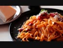 コックの日常料理風景　手作り生パスタでカルボナーラ