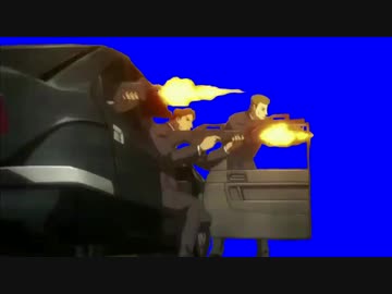 車から降りてオルガを撃つヒットマンBB+使用例