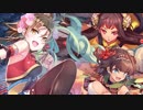 城プロRE 秘伝武具 幽閉の紅弓 難【拳サー 3人編成 平均Lv114(95～125)蔵・殿無傷】