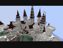 【マインクラフト】山バイオームの島に城と城下町をつくってみるその１【timelapse】
