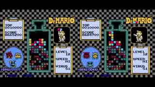 【TAS】FC Dr.MARIO 更新箇所のみ比較（Lv10＆Lv12）