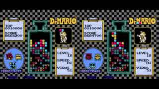 【TAS】FC Dr.MARIO 更新箇所のみ比較（Lv10＆Lv12）