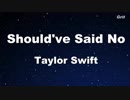 Should've Said No - Taylor Swift Karaoke【With Guide Melody】
