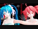 【MMD】「宵々古今」を踊るくしろ式ミク・テトさん【ベビードールでセクシー】