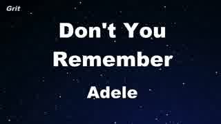 Don't You Remember - Adele Karaoke 【With Guide Melody】