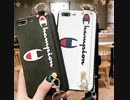 チャンピオンパロディiPhoneケース ペアルックのスポーツブランド風スマホカバー