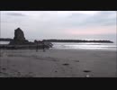 【動画素材】海 波 砂浜 鳥居 ループ