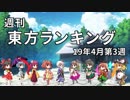 週刊東方ランキング　19年4月第3週