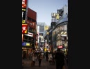 428〜封鎖された渋谷で〜の看板がある風景(センター街メイン)