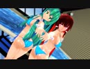 【東方MMD】水着の博麗霊夢と東風谷早苗でDistorted Princess～プールでプルプル～1080p60fps
