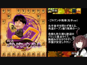 将棋ウォーズきりたん戦法録５つ目 「ゴキゲン(先手)中飛車」