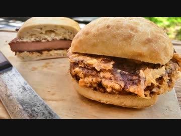 バーベキューチキンフライドボローニャバーガー