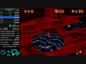 【マリオ64】16枚RTA14分台ペース出かけて興奮してたらミスった○ッキーさん