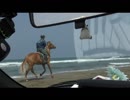 海辺を走る１馬力のスポーツカー