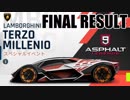 【Asphalt9】アスファルト9:Legends 「ランボルギーニ Terzo Millennio　メガイベント」最終結果