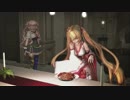 グルメレースに合わせてパスタを叩くいろはちゃん
