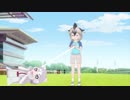 芝生でお散歩ゴマイヌちゃん