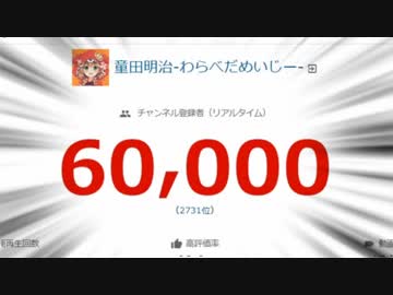 登録者６万人おめでとう童田ァ！