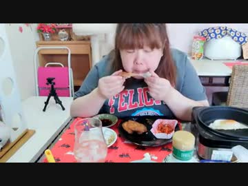 【乞食豚】アラヒフチョー巨漢母の日大食い【大量餌捕食】