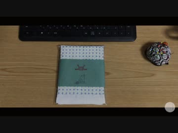 【手縫い、消しゴムはんこ】一目刺しあじさい制作作業