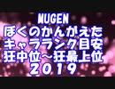 【MUGEN】ぼくのかんがえたキャラランク目安 狂中位～狂最上位 2019　