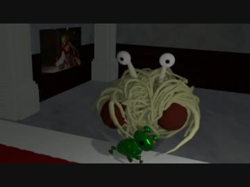 ごんごんカエルをペチペチ叩いてくれるスパゲティ