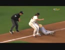 【MLB】送球が塁審の股間直撃