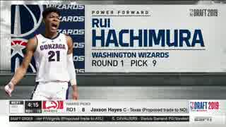 【NBA】2019 NBAドラフト - １巡目 9th Pick - 八村 塁 - ワシントンウィザーズ