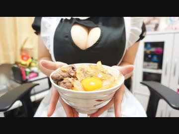 【会員無料】ちちの日♡乳袋メイドが大好きな牛丼つくるよ☆＋。