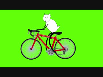 自転車に乗る勝利宣言犬GB