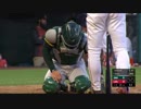 【MLB】大谷のファールチップでキャッチャー撃チン