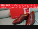実際の質感等　リーガルシューズ　ストレートチップ（エアローテーションシステム）　ダークブラウン　W21ABH　日本製