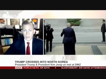 トランプ大統領:朝鮮戦争停戦の象徴 南北軍事境界線を越える 欧米の報道