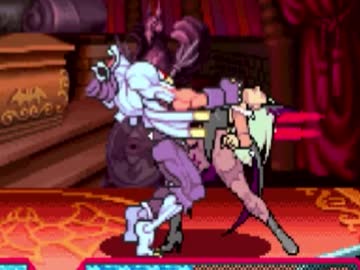 ヴァンパイア リョナ モリガン ゾンビ ザベルに組み付かれグサグサされる