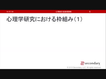 心理学研究における枠組み（心理統計講座movie）